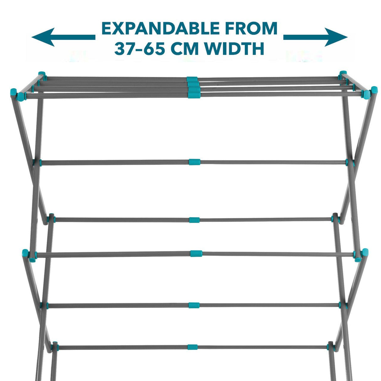 Beldray Three Tier Expandable Clothes Airer Turquoise and Grey - CLEANING CLOTHES AIRER - Beattys of Loughrea