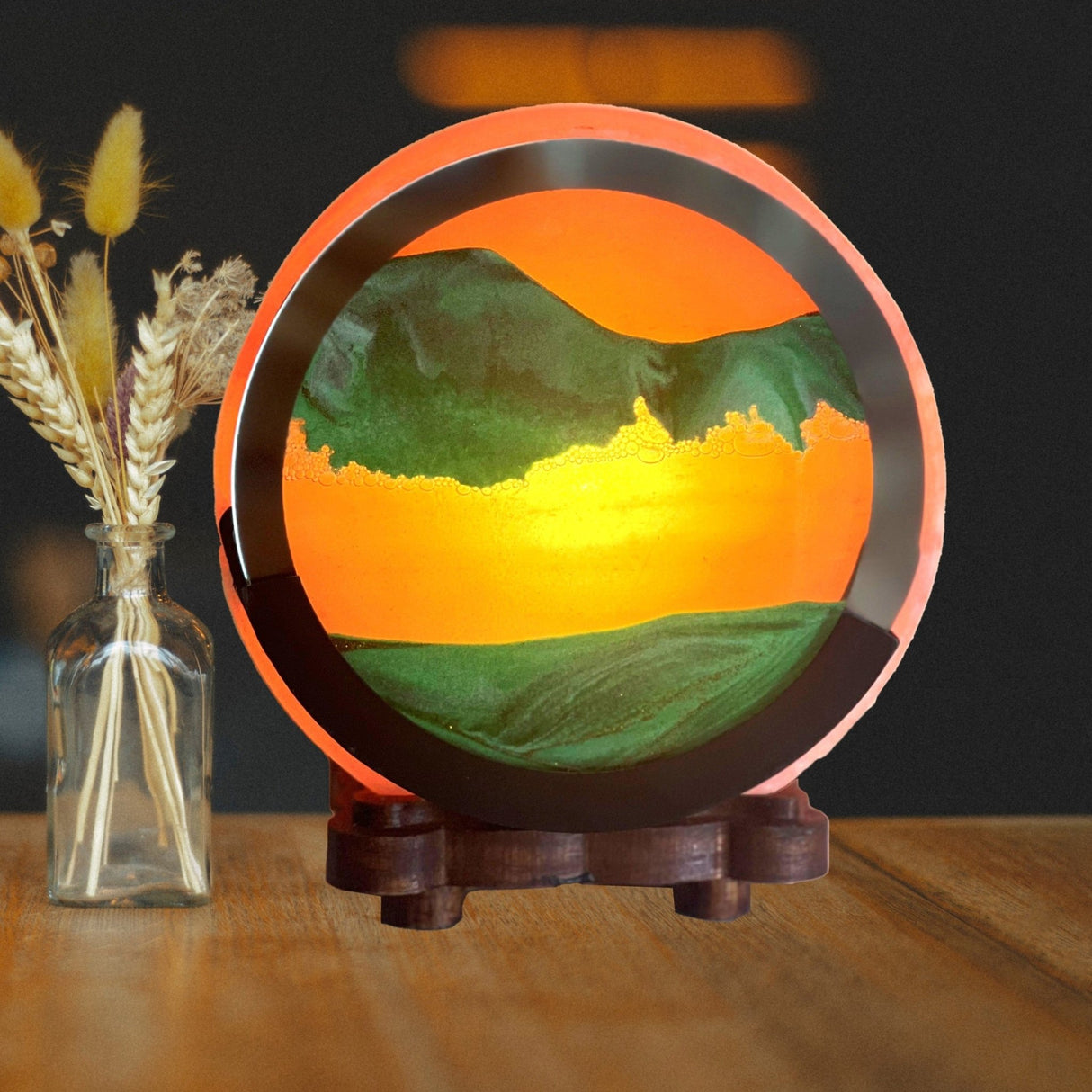 Green Sand Picture Salt Lamp - TABLE/BEDSIDE LAMPS - Beattys of Loughrea