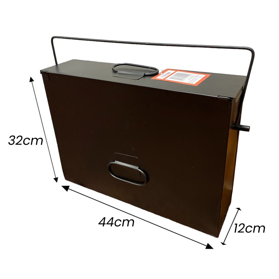 Inglenook Black Powder Coated Ash Carrier - FIREPLACE - COAL BUCKET LOG BOX BASKET STOVE FAN - Beattys of Loughrea