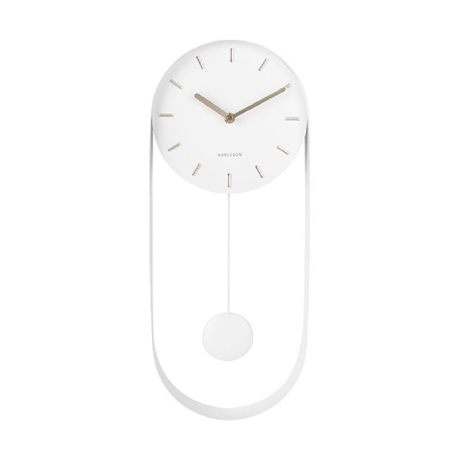 Karlsson Wall Clock Pendulum Charm White - CLOCKS - Beattys of Loughrea