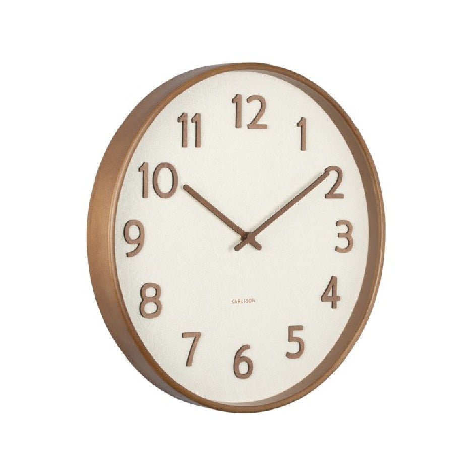 Karlsson Wall Clock Pure Wood Grain Ivory - CLOCKS - Beattys of Loughrea