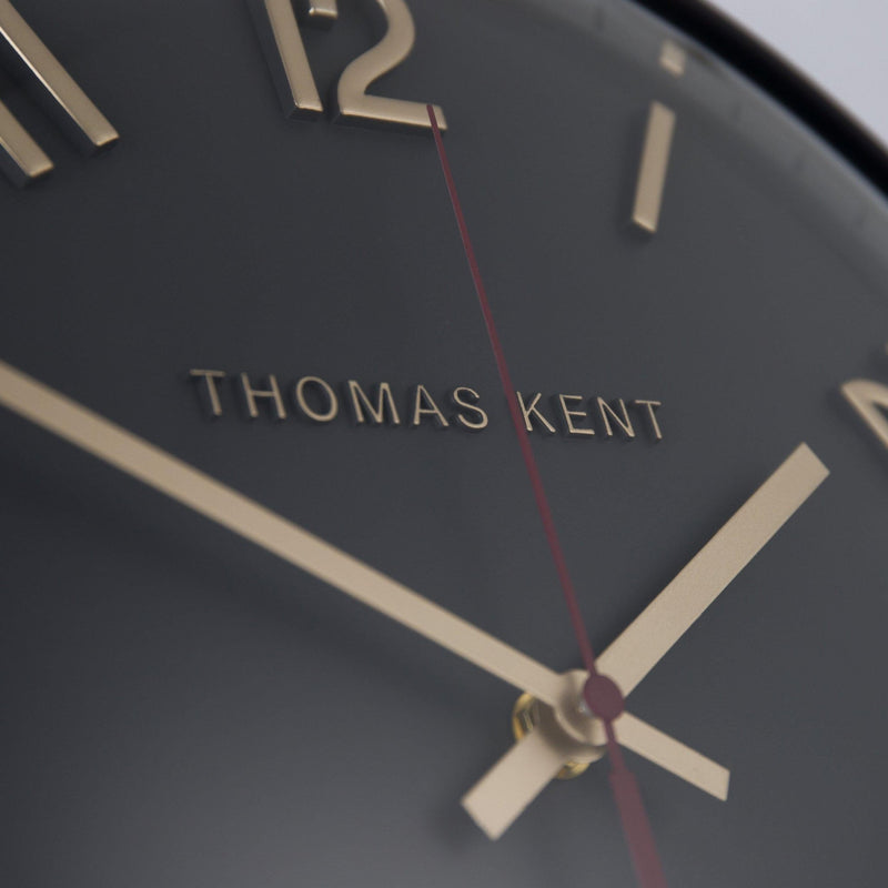 Thomas Kent 14" Tresco Wall Clock Charcoal - CLOCKS - Beattys of Loughrea