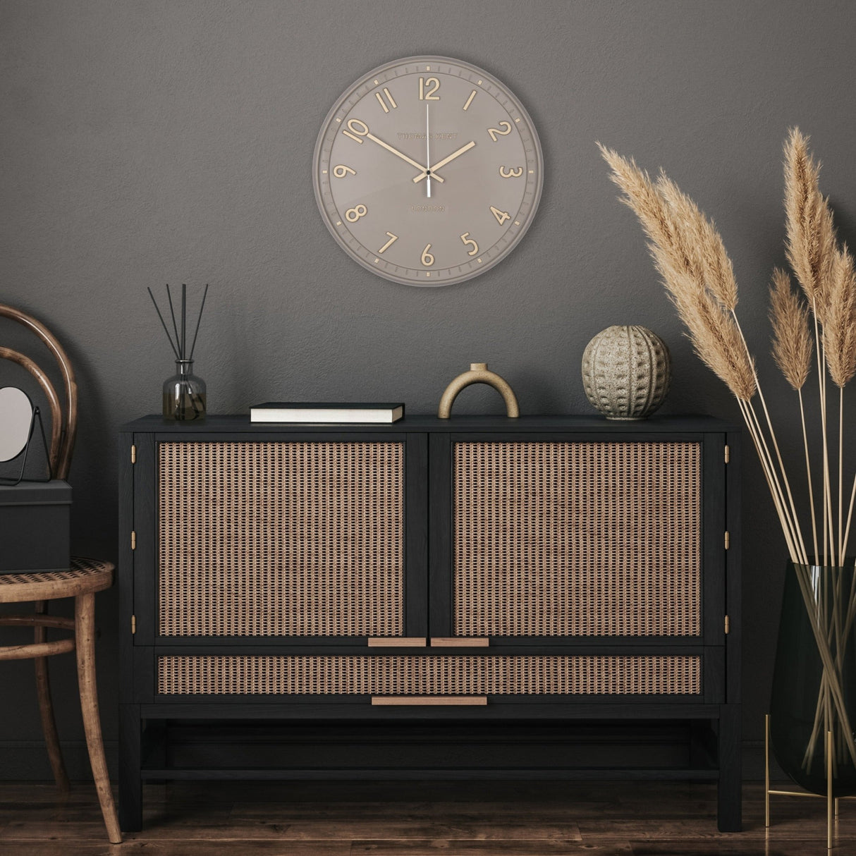 Thomas Kent 14" Tresco Wall Clock Taupe - CLOCKS - Beattys of Loughrea