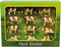 Cows 12Pcs Brown & White - FARMS/TRACTORS/BUILDING - Beattys of Loughrea