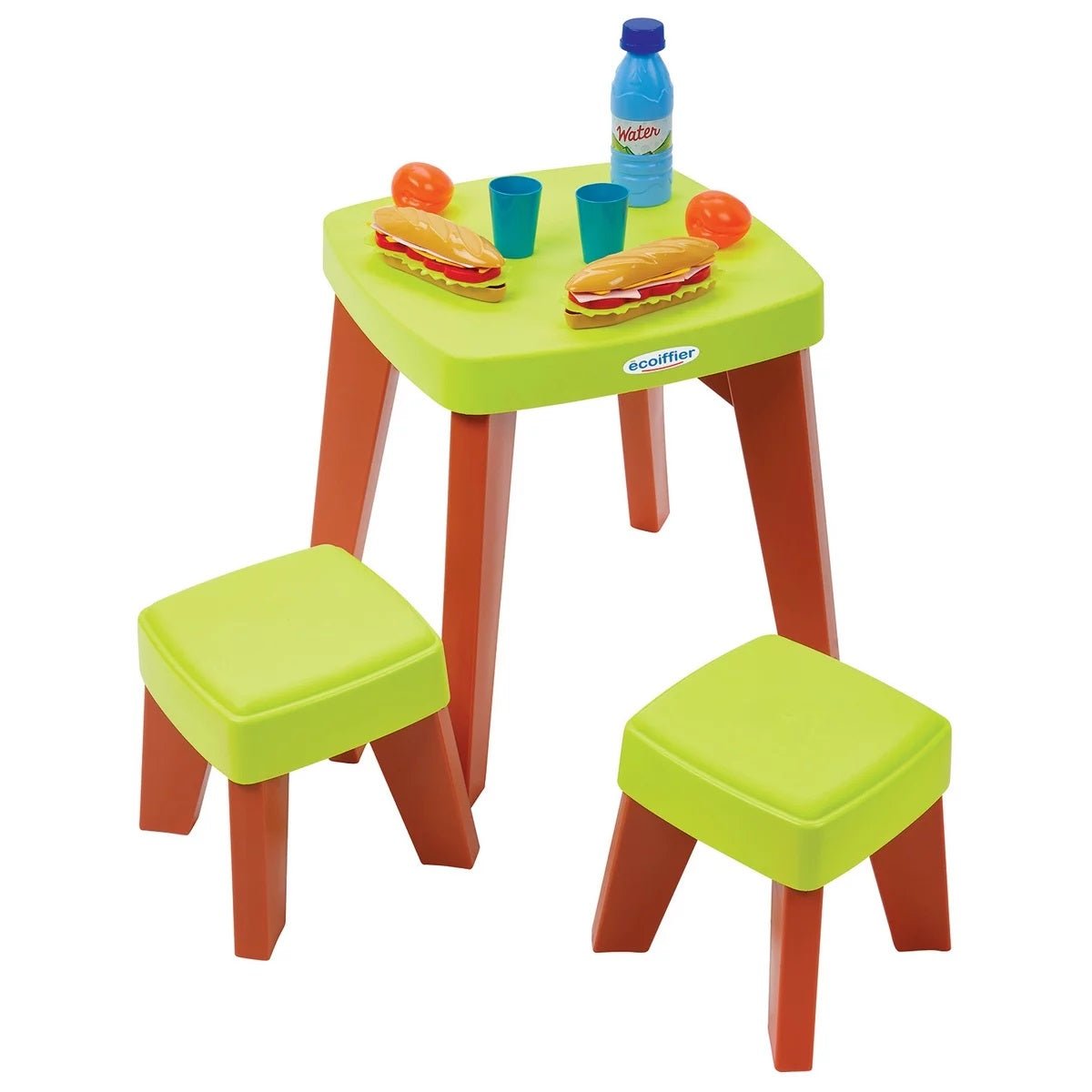 Ecoiffier Picnic Table with 2 Stools - SWINGS/SLIDE OUTDOOR GAMES - Beattys of Loughrea