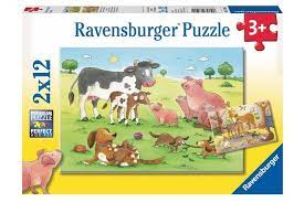 Happy Animal Families 2X12Pce Jigsaw Puzzle - JIGSAWS - Beattys of Loughrea