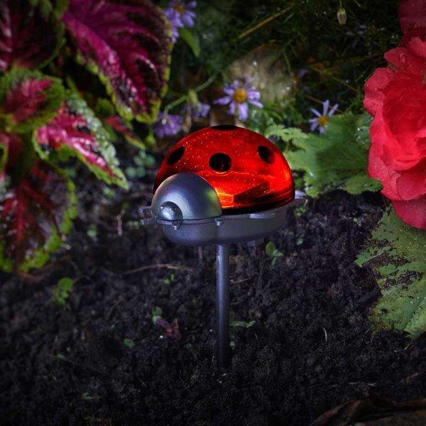 Solar Powered Ladybird Stake Lights 3pk - SOLAR / GARDEN ORNAMENTS - Beattys of Loughrea