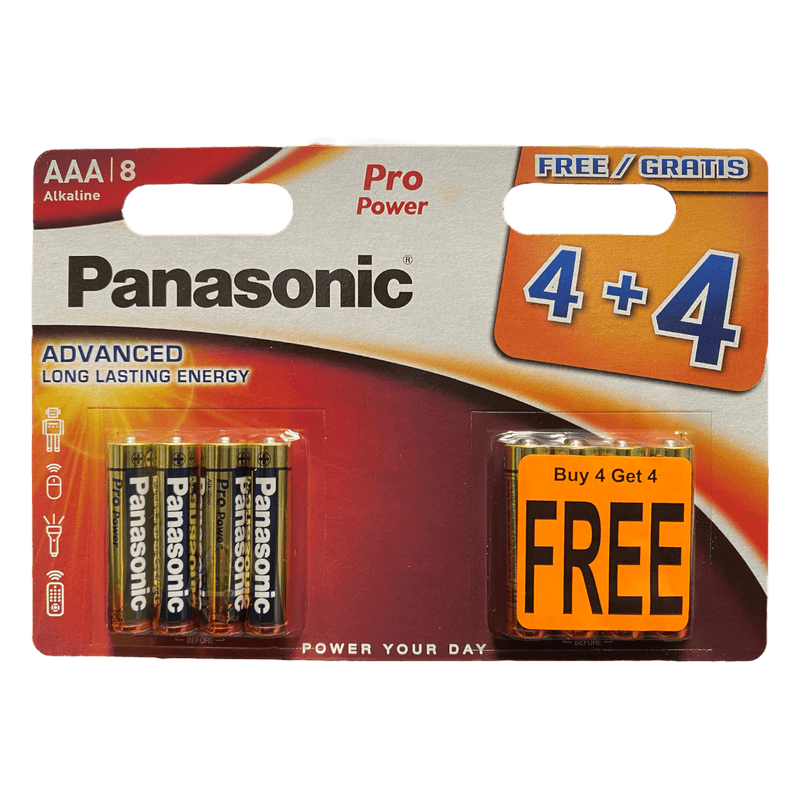 Panasonic Pro Power AAA Batteries 8 Pack (4 + 4 Free) - BATTERIES - Beattys of Loughrea