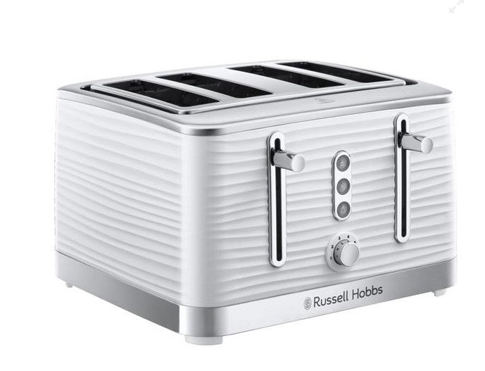 Russell Hobbs Inspire 4 Slice Toaster White | 24380 - TOASTERS - Beattys of Loughrea