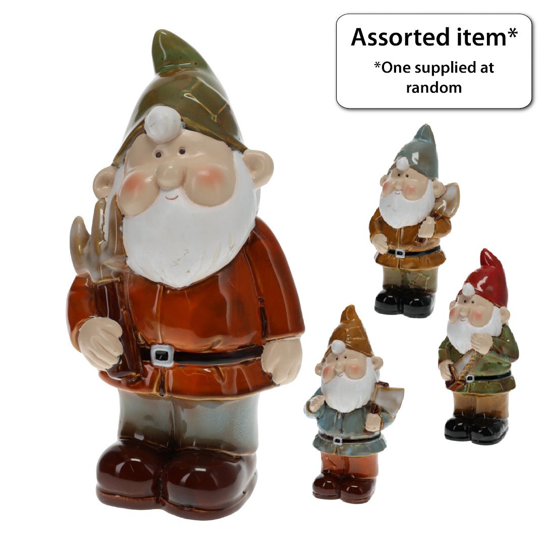 Standing Gnome Garden Ornament 27cm - SOLAR / GARDEN ORNAMENTS - Beattys of Loughrea