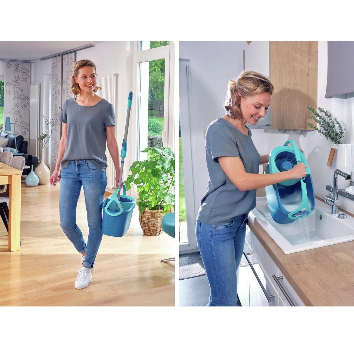 Leifheit Clean Twist Disc Ergo Mop and Bucket Set S252101 - CLEANING - MOP & BUCKET - Beattys of Loughrea