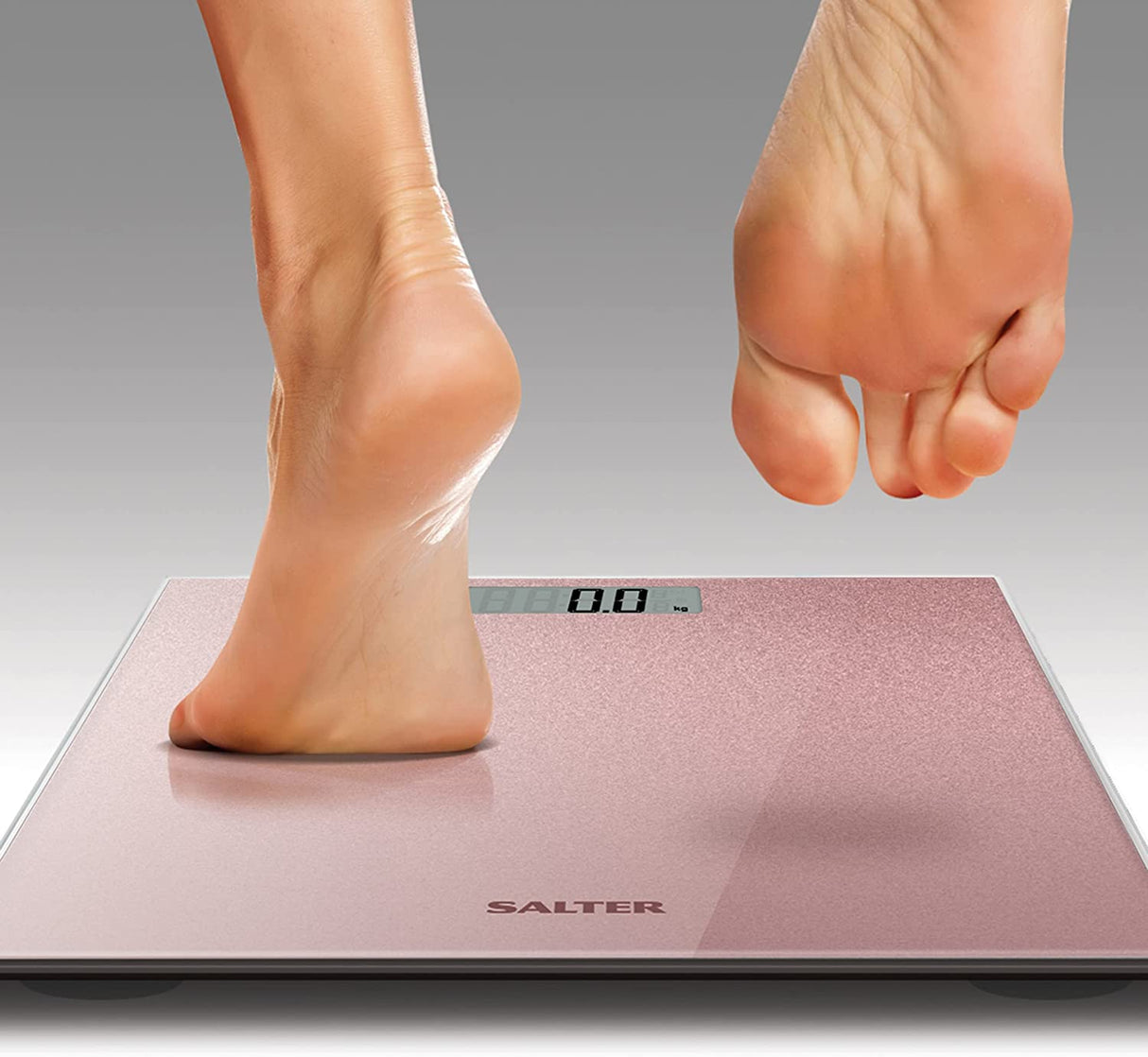Salter Rose Gold Glitter Digital Bathroom Scale - BATHROOM SCALES - Beattys of Loughrea