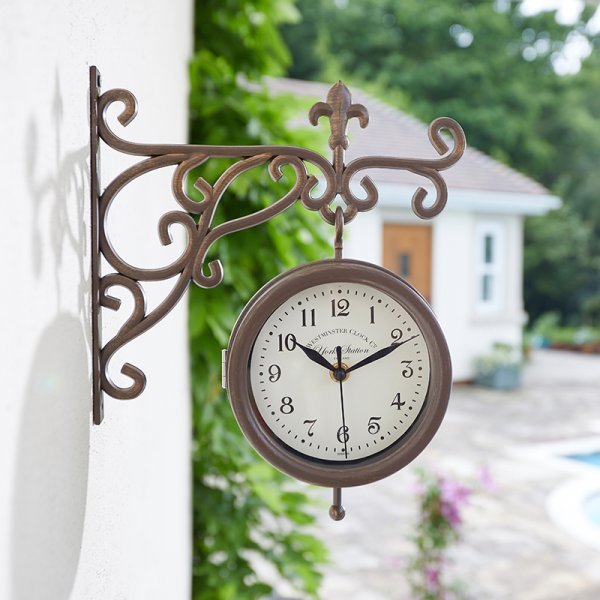 York Station Wall Clock & Thermometer 5.5in - SOLAR / GARDEN ORNAMENTS - Beattys of Loughrea