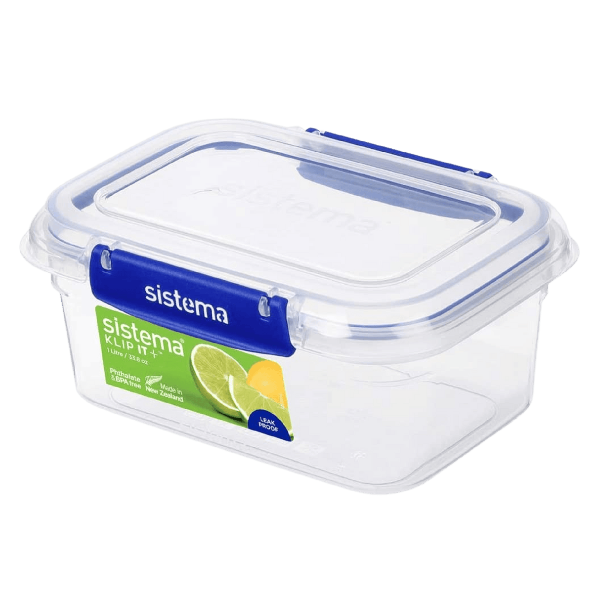 Sistema Klip It Plus Rectangular Container Blue 1L - PLASTICS - STORAGE LUNCH BOX BEAKER - Beattys of Loughrea