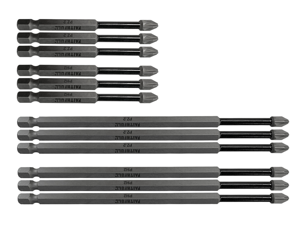 Faithfull Long Impact Bit Set, 12pc - TOOL SETS/ SOCKET SETS - Beattys of Loughrea