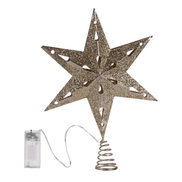 Star Tree Topper - Gold - XMAS ROOM DECORATION LARGE AND LIGHT UP - Beattys of Loughrea