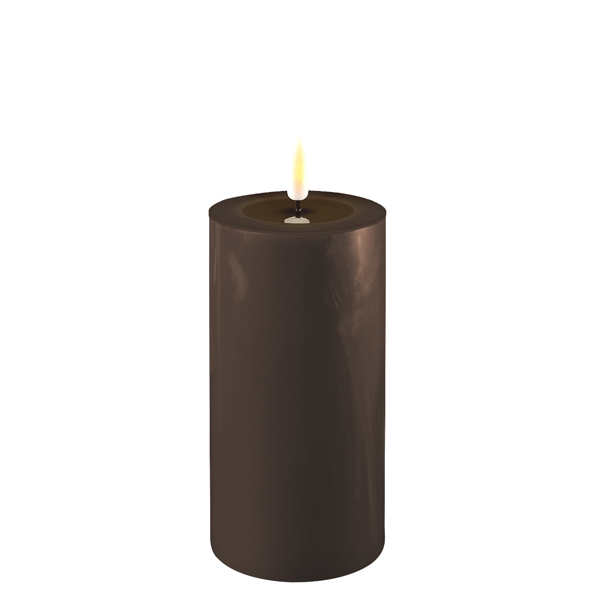 Deluxe HomeArt Mocca LED Candle 7.5 x 15 cm - BATTERY LED CANDLES - Beattys of Loughrea
