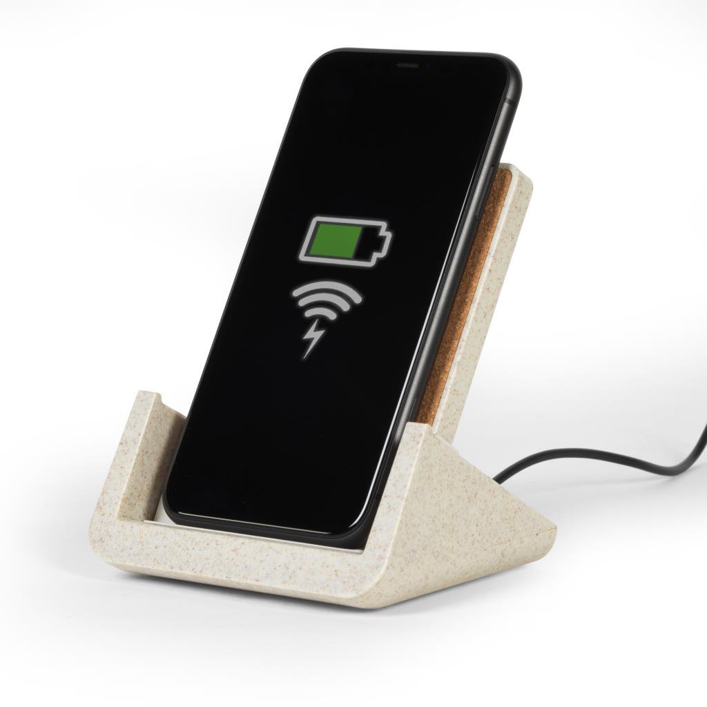 Intempo Wireless Charging Stand - Wheat Fibre - USB PC ACCESSORIES - Beattys of Loughrea