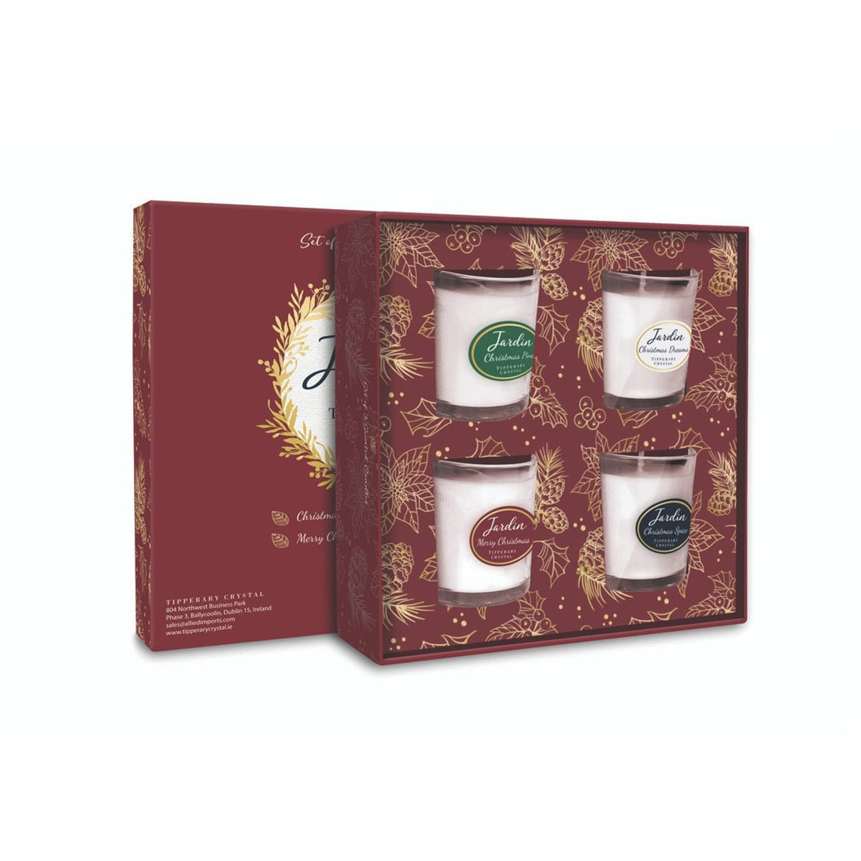 TIPPERARY CRYSTAL Jardin Collection Set of 4 Mini Candles - Mixed Scents - CANDLES - Beattys of Loughrea