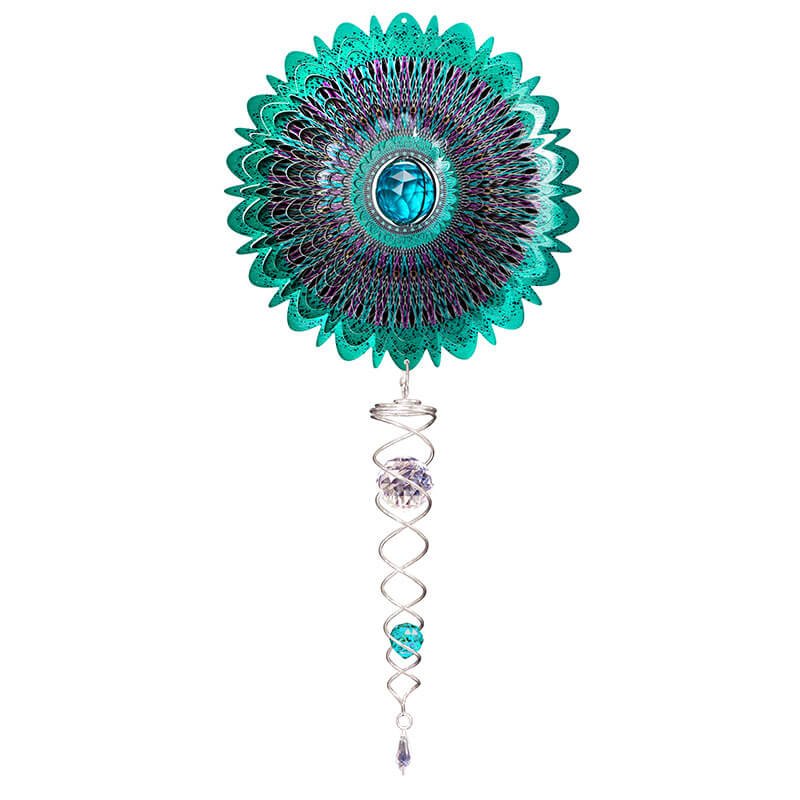 Crystal Mandala Space Artist Crystal Tail Wind Spinner - SOLAR / GARDEN ORNAMENTS - Beattys of Loughrea