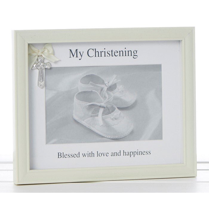 My Christening Cross Photo Frame 6" x 4" - PHOTO FRAMES - PLATED, GILT, STONE - Beattys of Loughrea