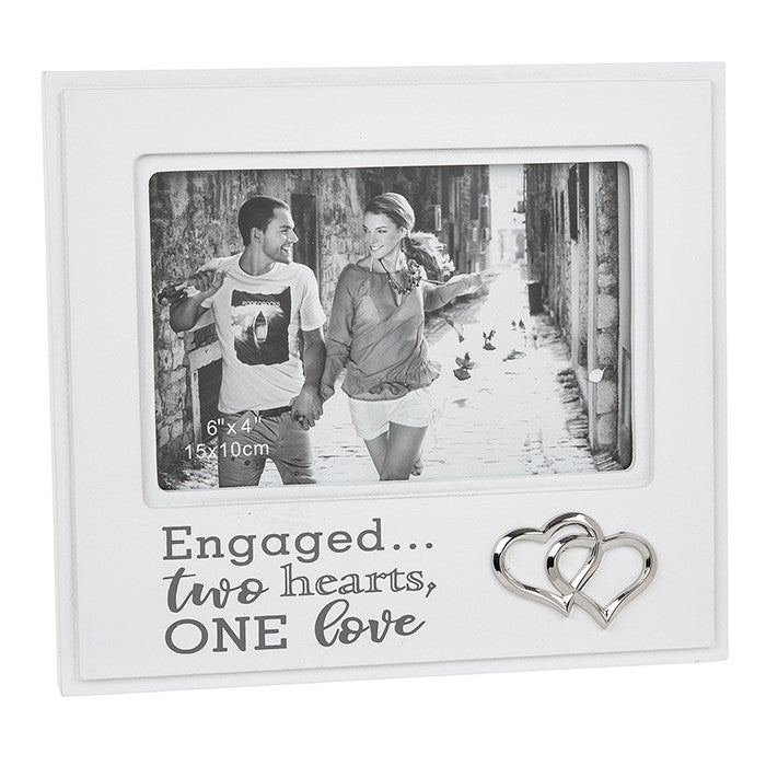 Fond Words Engaged Photo Frame 6” x 4” - PHOTO FRAMES - PLATED, GILT, STONE - Beattys of Loughrea