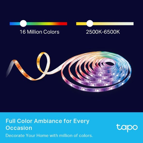 TP-Link Tapo L93010 Smart Wi-Fi Light Strip, Multicolor 10M - LED STRING DECO LIGHTS (NOT XMAS) - Beattys of Loughrea