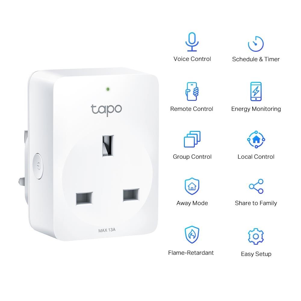 TP-Link Tapo Mini Smart Wi-Fi Socket Plug With Energy Monitoring 2pk - E/SAV MONITORS/PLUGS - Beattys of Loughrea