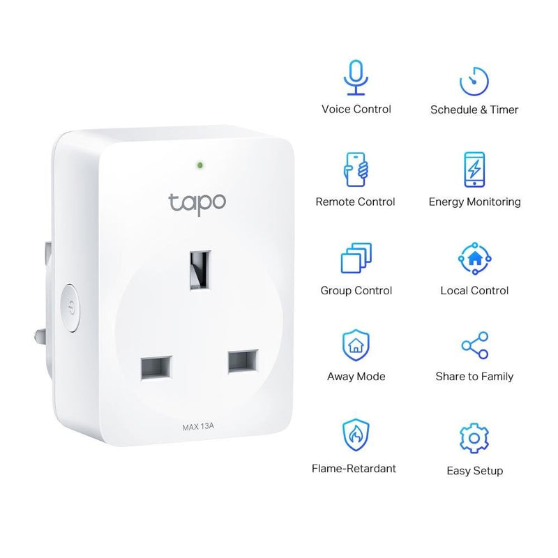 TP-Link Tapo Mini Smart Wi-Fi Socket Plug With Energy Monitoring 2pk - E/SAV MONITORS/PLUGS - Beattys of Loughrea