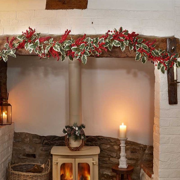 HollyBerry Garland - 180cm - XMAS GARLANDS - Beattys of Loughrea