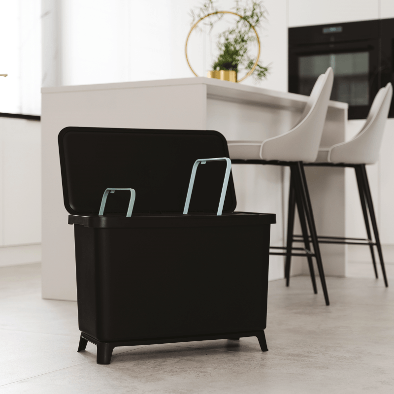 Prosperplast Systema Waste Bin 10L+23L Black - CLEANING - DUSTBIN/WASTE BIN - Beattys of Loughrea