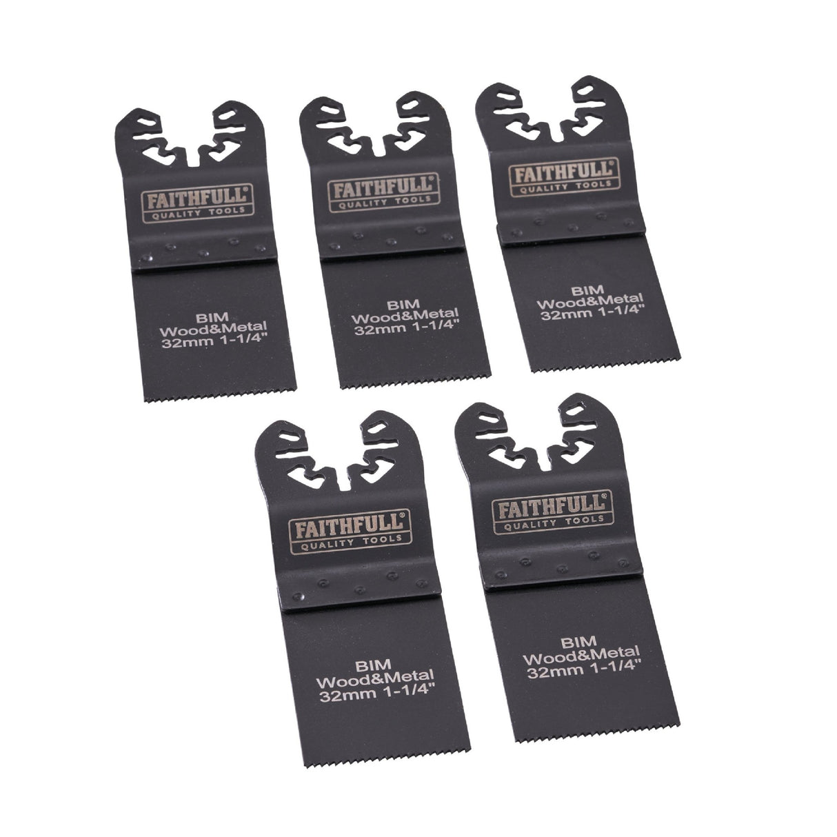 Faithfull 5 Piece 32mm Flush Cut Multi-Tool Blades - BLADES - Beattys of Loughrea