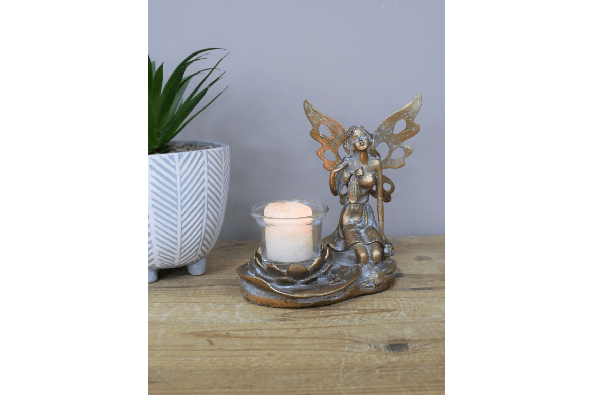 Fairy Tealight Holder 16cm - CANDLE HOLDERS / Lanterns - Beattys of Loughrea