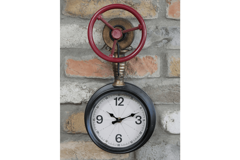 Industrial Style Pipe Clock 38cm - CLOCKS - Beattys of Loughrea
