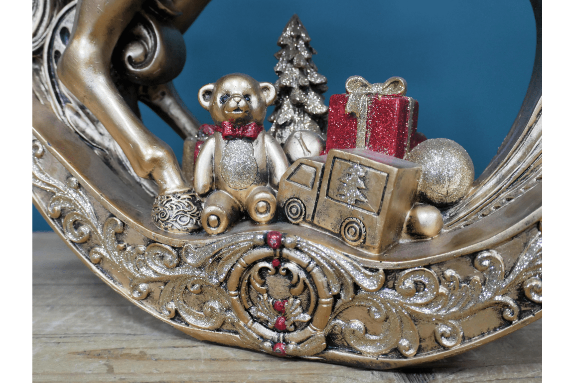 Light Up Christmas Rocking Horse 39cm - XMAS CERAMIC WOOD RESIN GLASS ORNAMENTS - Beattys of Loughrea