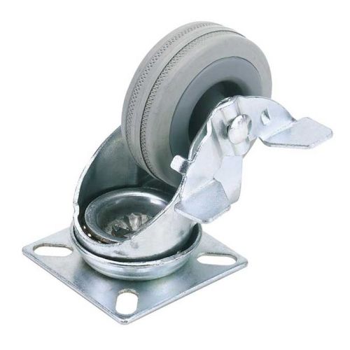 75mm 50Kg Swivel Rubber Braked Castor - SL 487739 - CASTOR CUPS/ FERRULE - Beattys of Loughrea