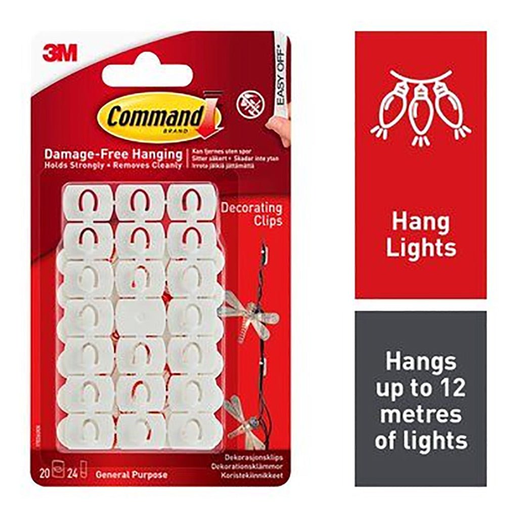 Command Decorating Clips 20/24 3M17026 - HOOKS, PLASTIC S/ADH - Beattys of Loughrea