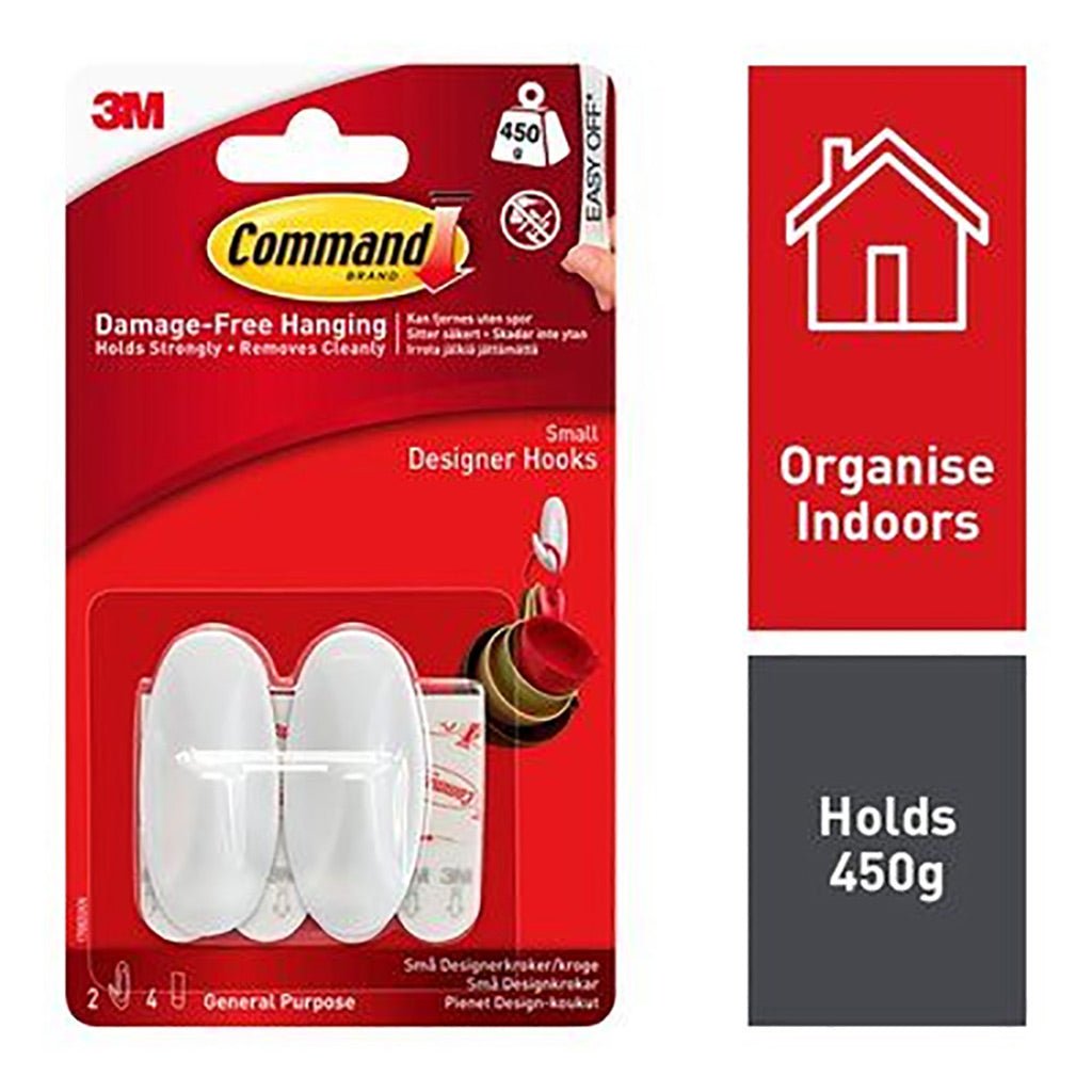 Command Small Oval Hooks 3M17082 - HOOKS, PLASTIC S/ADH - Beattys of Loughrea