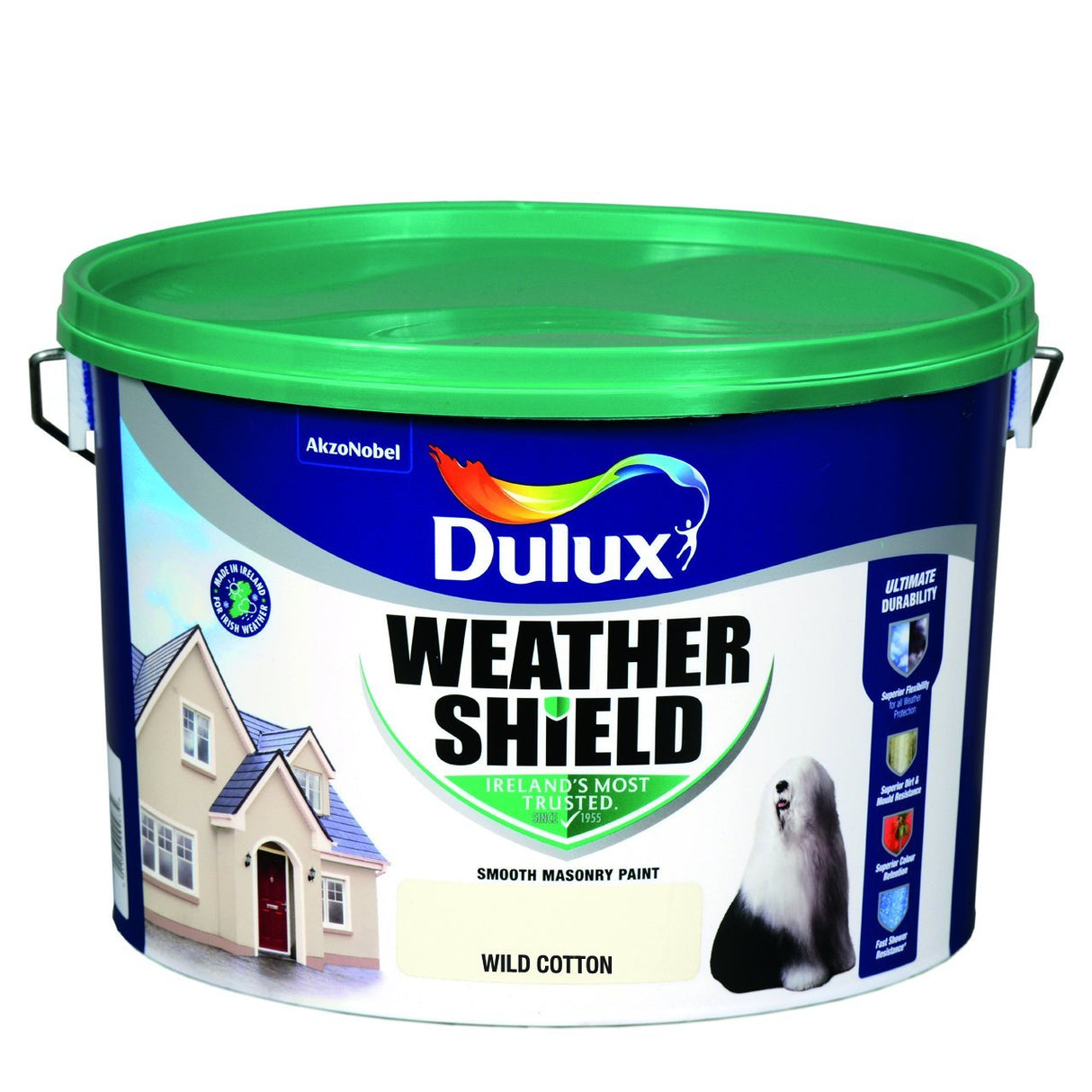 WILD COTTON Dulux Weathershield Masonry Paint Colours - 10 Litre - EXTERIOR & WEATHERSHIELD - Beattys of Loughrea