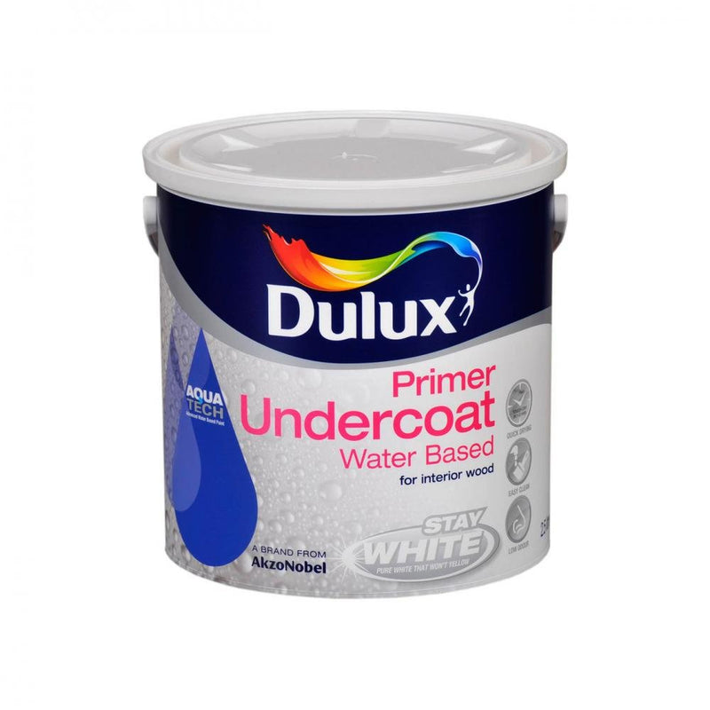 Dulux Stay White with Aquatech Primer Undercoat Paint 2.5L - WHITES - Beattys of Loughrea