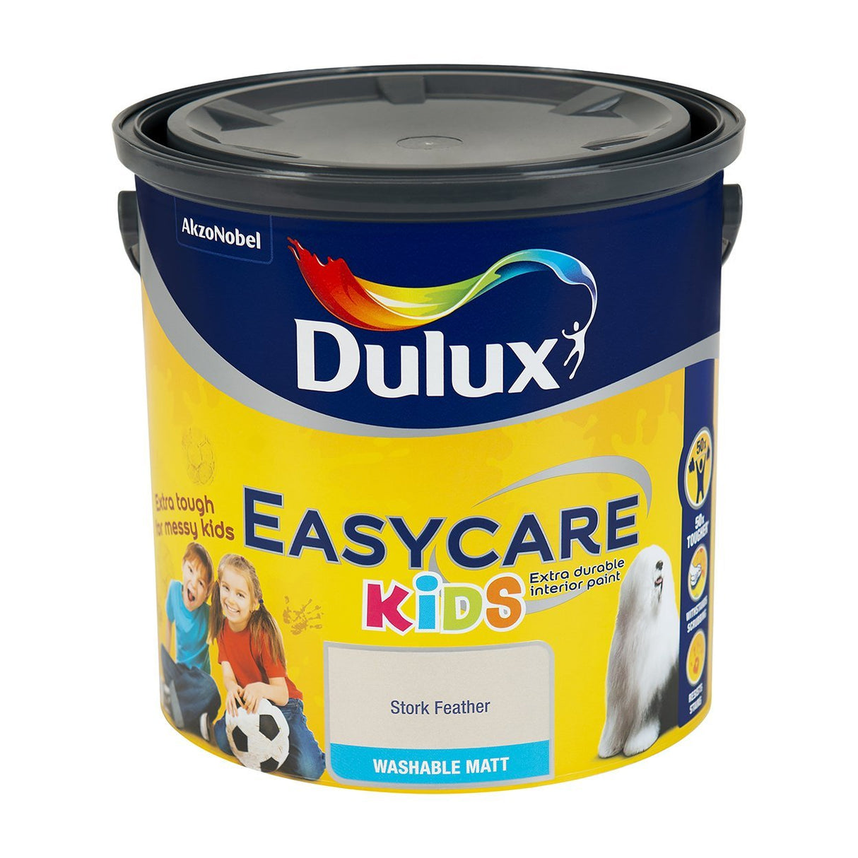 Dulux Easycare Kids 2.5L Stork Feather - READY MIXED - WATER BASED - Beattys of Loughrea