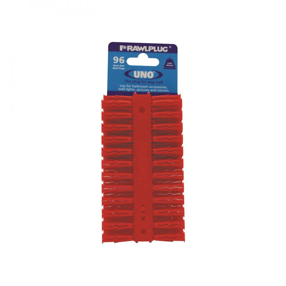 Rawlplug Uno Red Plug - 96 Pack 7x30mm - RAWLPLUGS - Beattys of Loughrea
