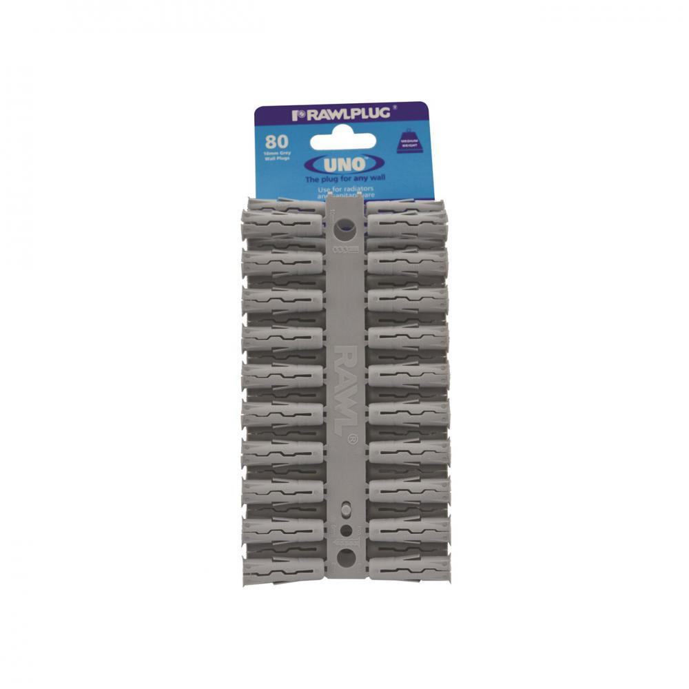 Rawlplug Uno Grey Plug - 80 Pack 10x36mm - RAWLPLUGS - Beattys of Loughrea