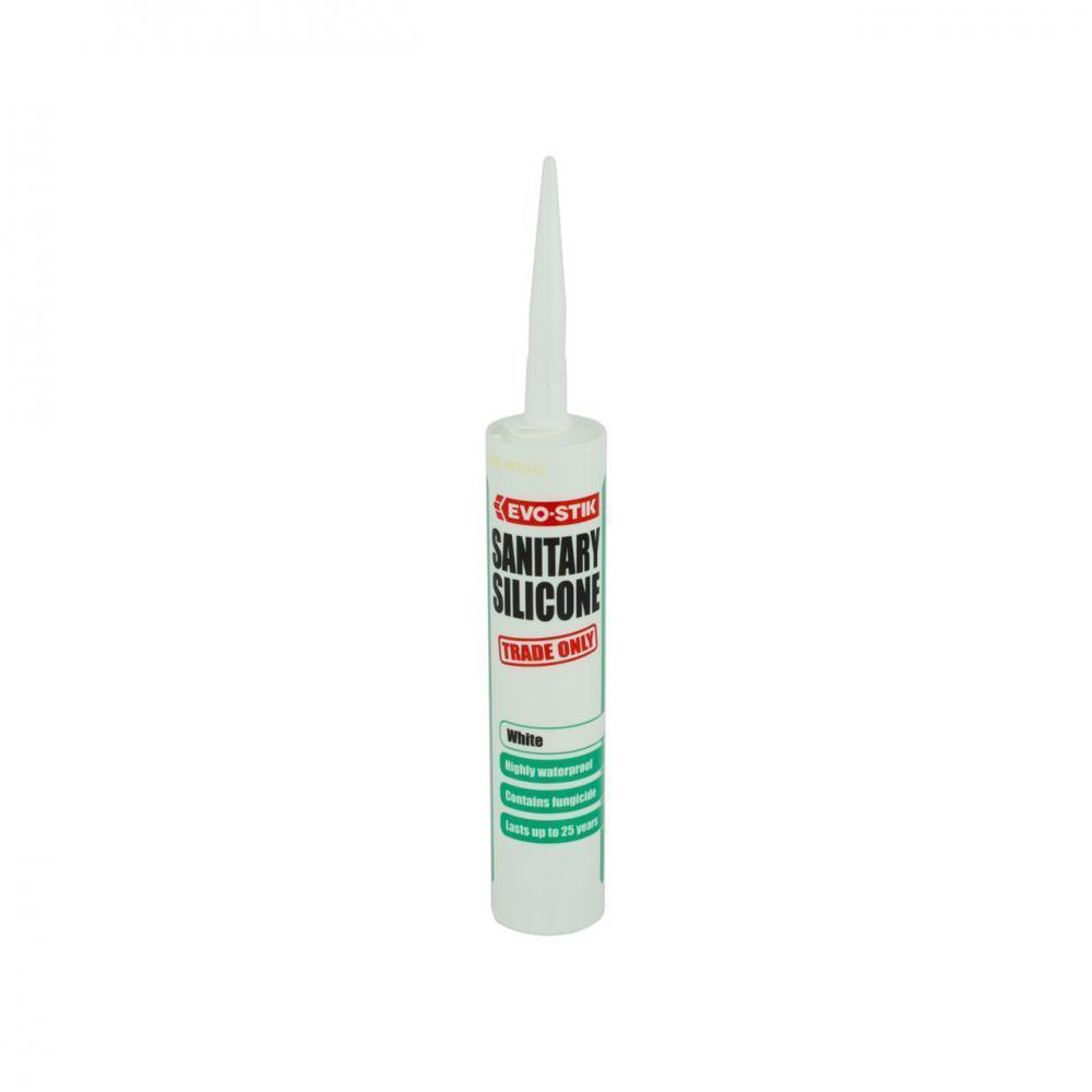 Evo-Stik Sanitary Silicone Sealant 310ml - White - MASTIC/SILICONE/ADH - Beattys of Loughrea