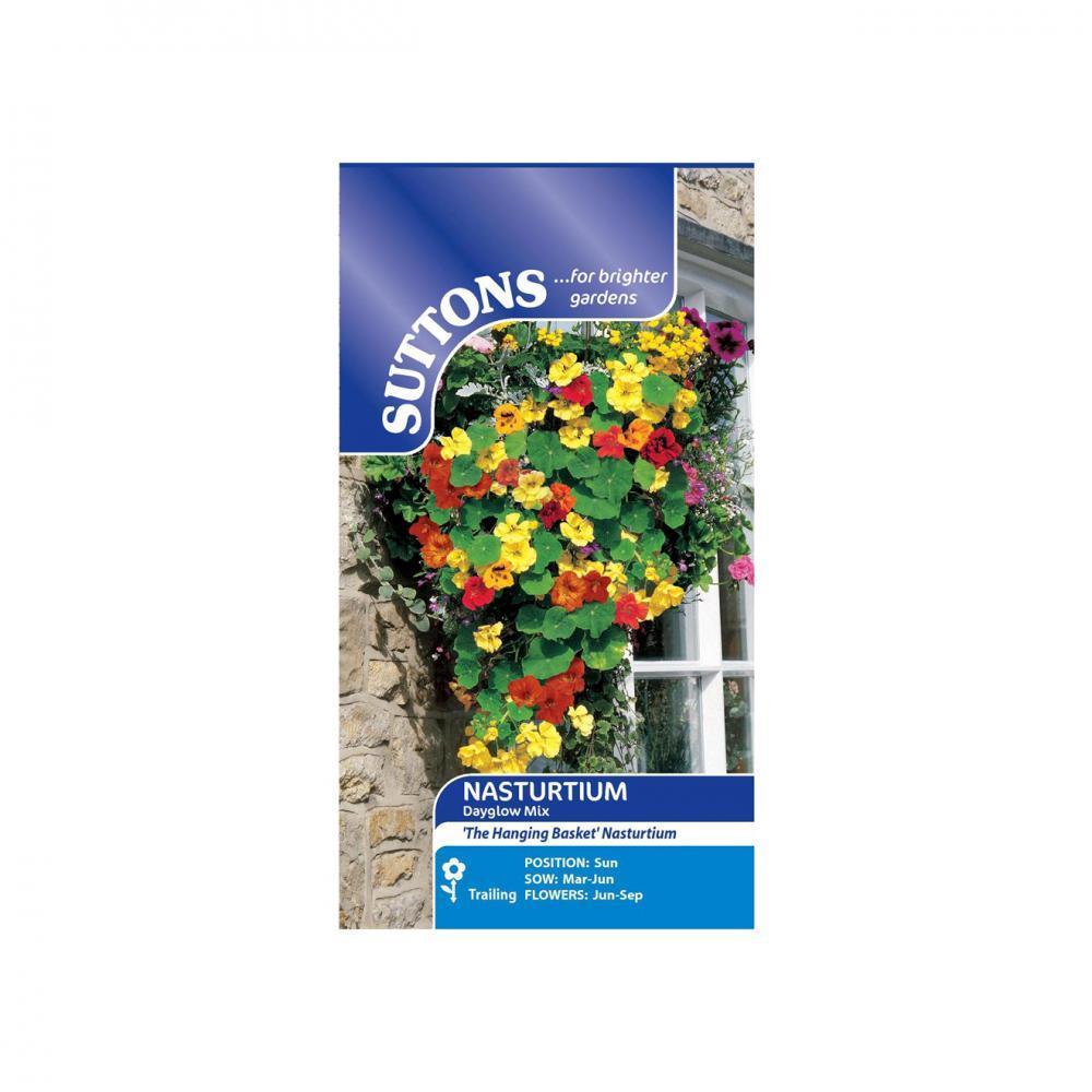 Suttons Nastursium Dayglow Mix Hanging Basket 123839 - SEED VEG & FLOWER - Beattys of Loughrea