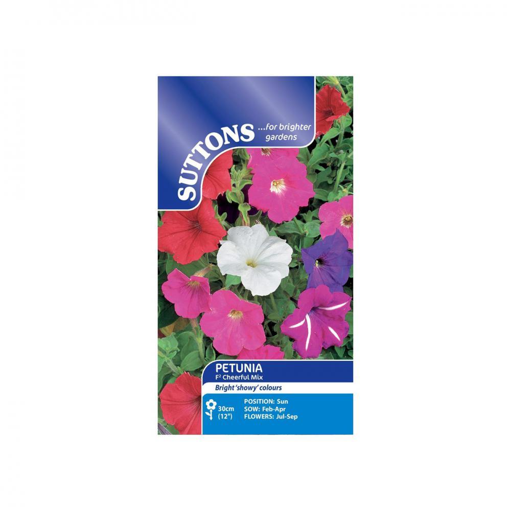 Suttons Petunia F2 Cheerful Mix 127512 - SEED VEG & FLOWER - Beattys of Loughrea