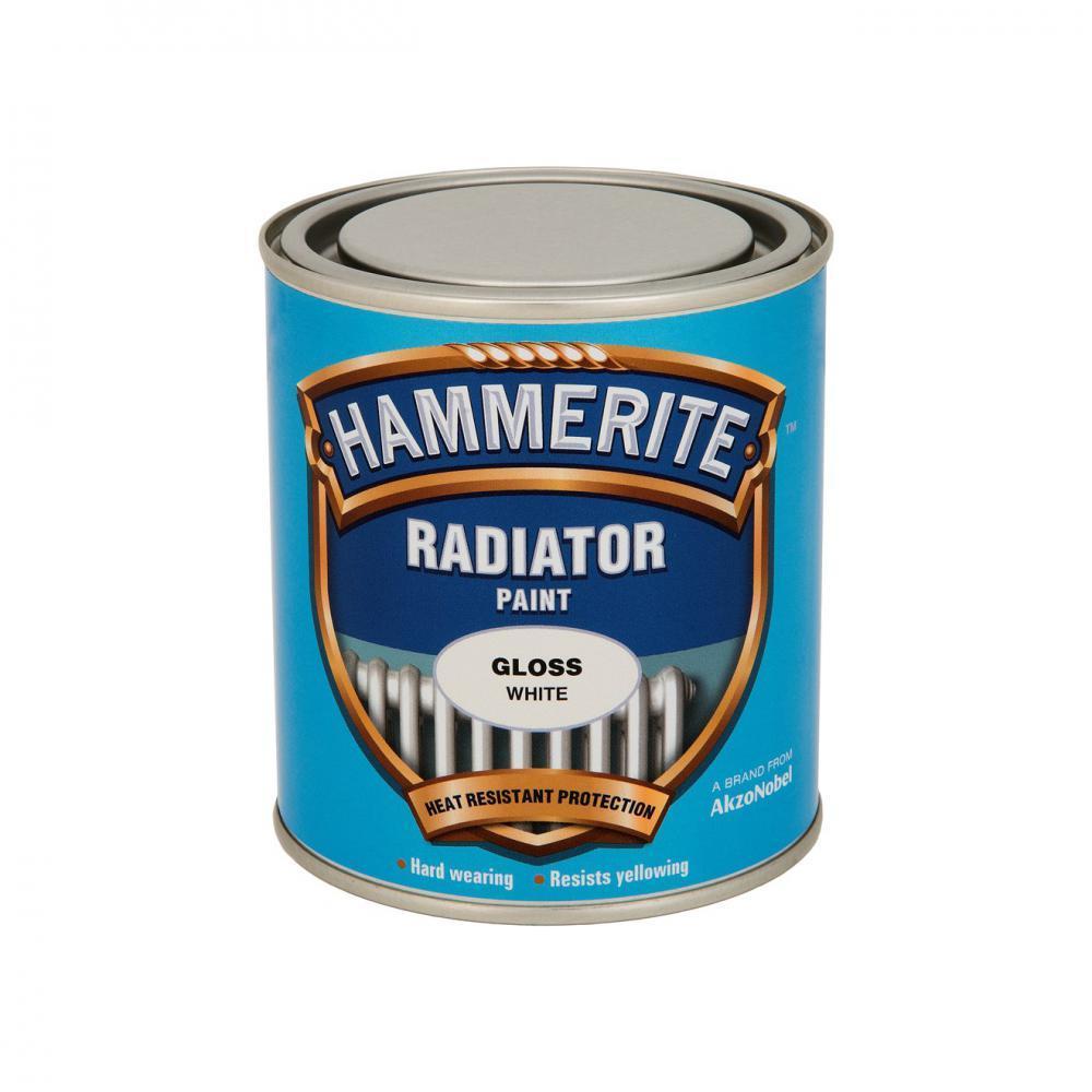 Hammerite Radiator Enamel Gloss White Paint - 500ml White - WHITES - Beattys of Loughrea