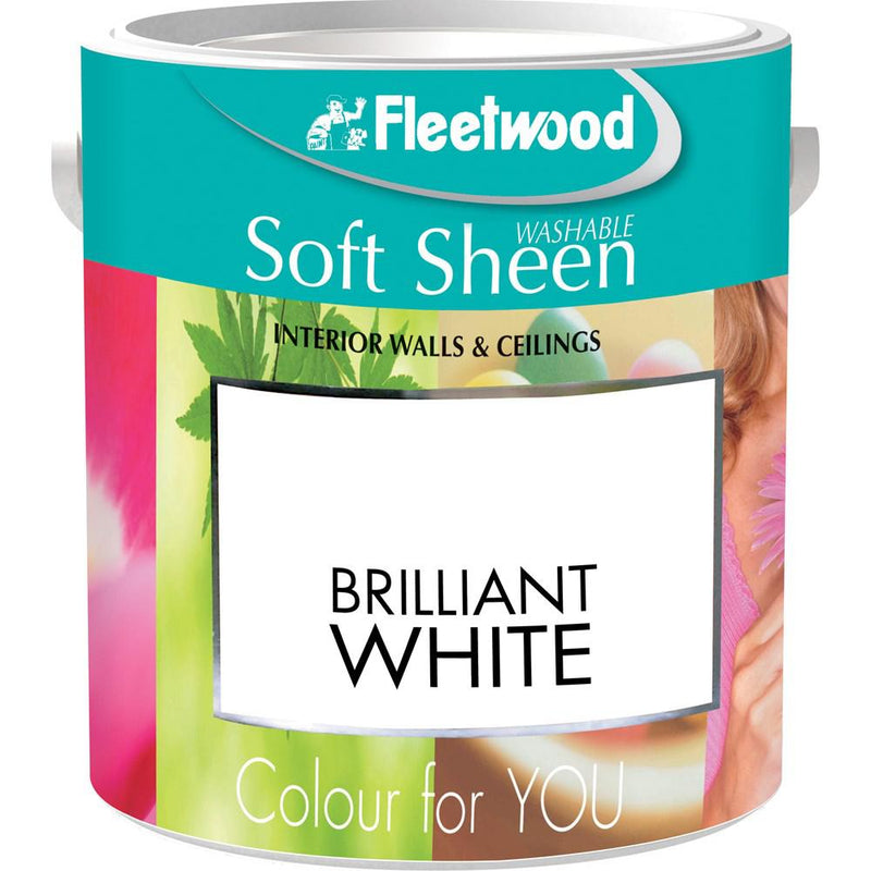 Fleetwood Colour for You Vinyl Soft Sheen Brilliant White Paint - 5 Litre - WHITES - Beattys of Loughrea