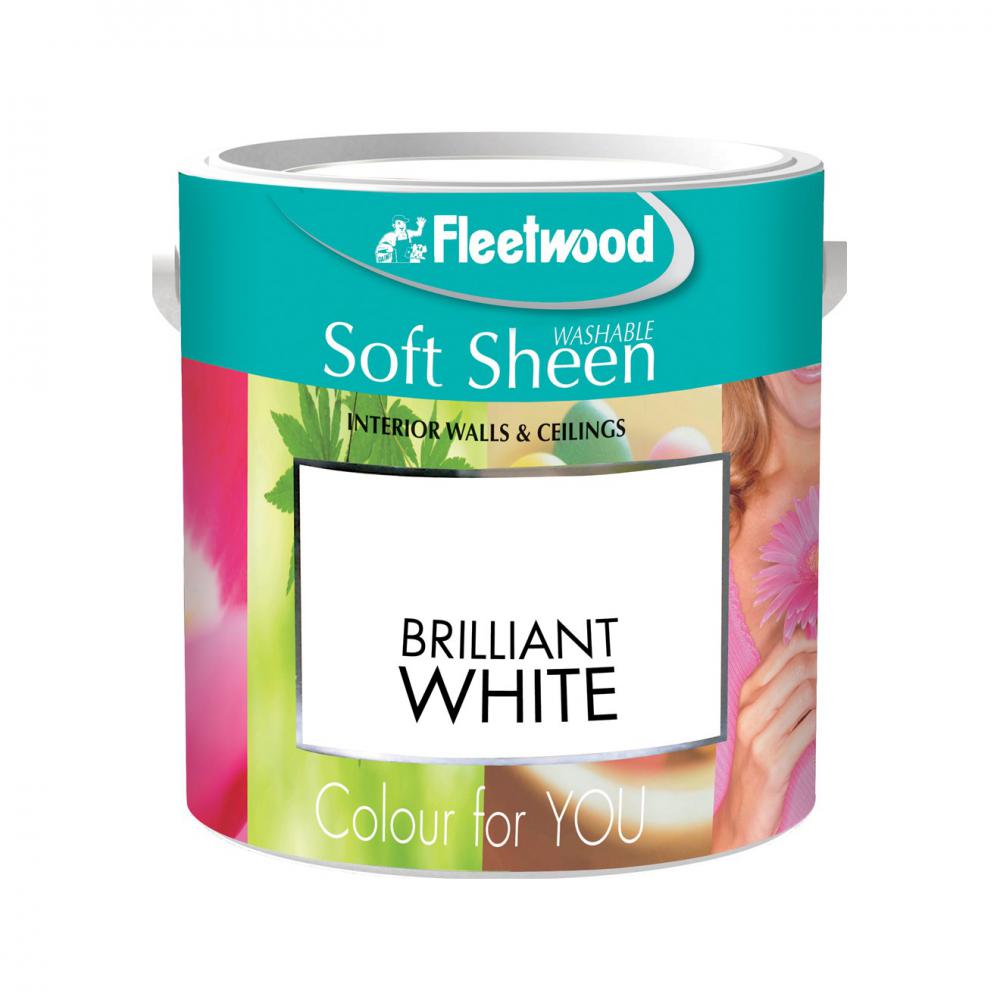 Fleetwood Colour for You Vinyl Soft Sheen Brilliant White Paint - 2.5 Litre - WHITES - Beattys of Loughrea