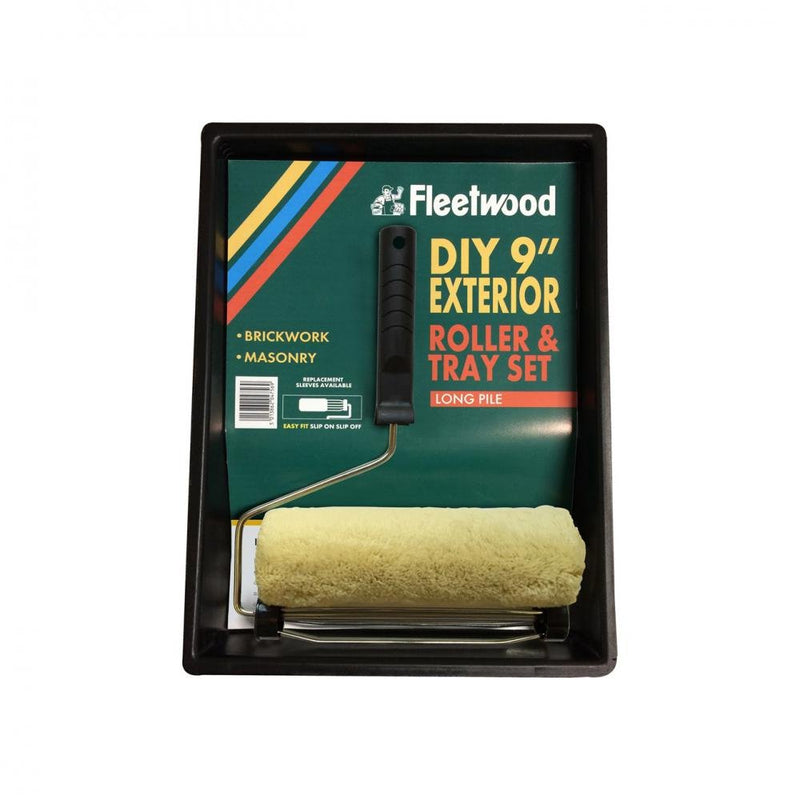 Fleetwood Exterior Masonry 9in Paint Roller & Tray Set - ROLLERS/SLEEVES - Beattys of Loughrea